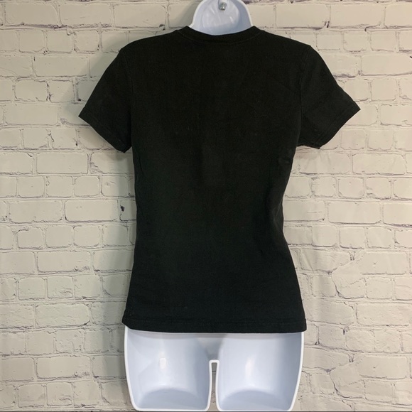 Black T-shirt With Flirt Gold Letters Medium - Picture 3 of 4